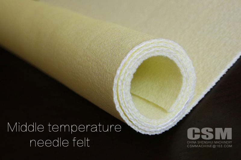 Middle temperature needle felt